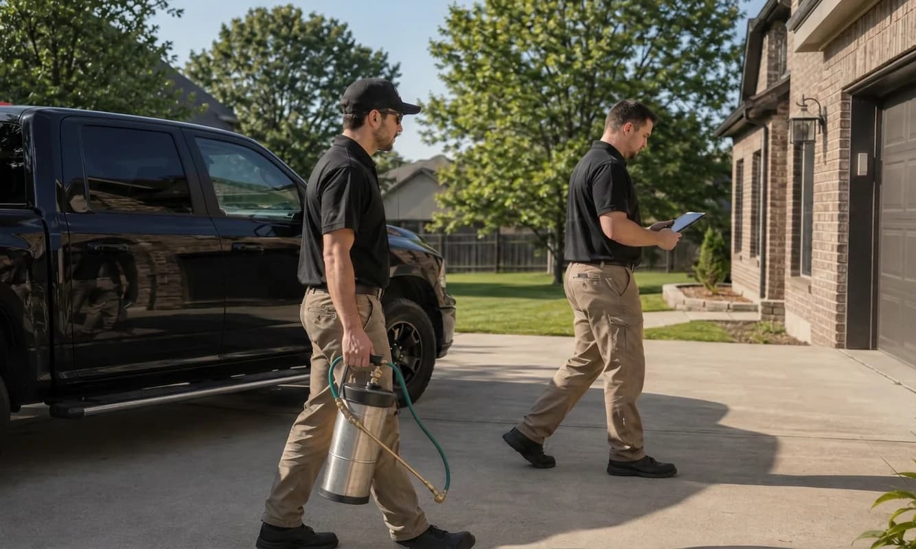 Lotus technician treating a local home