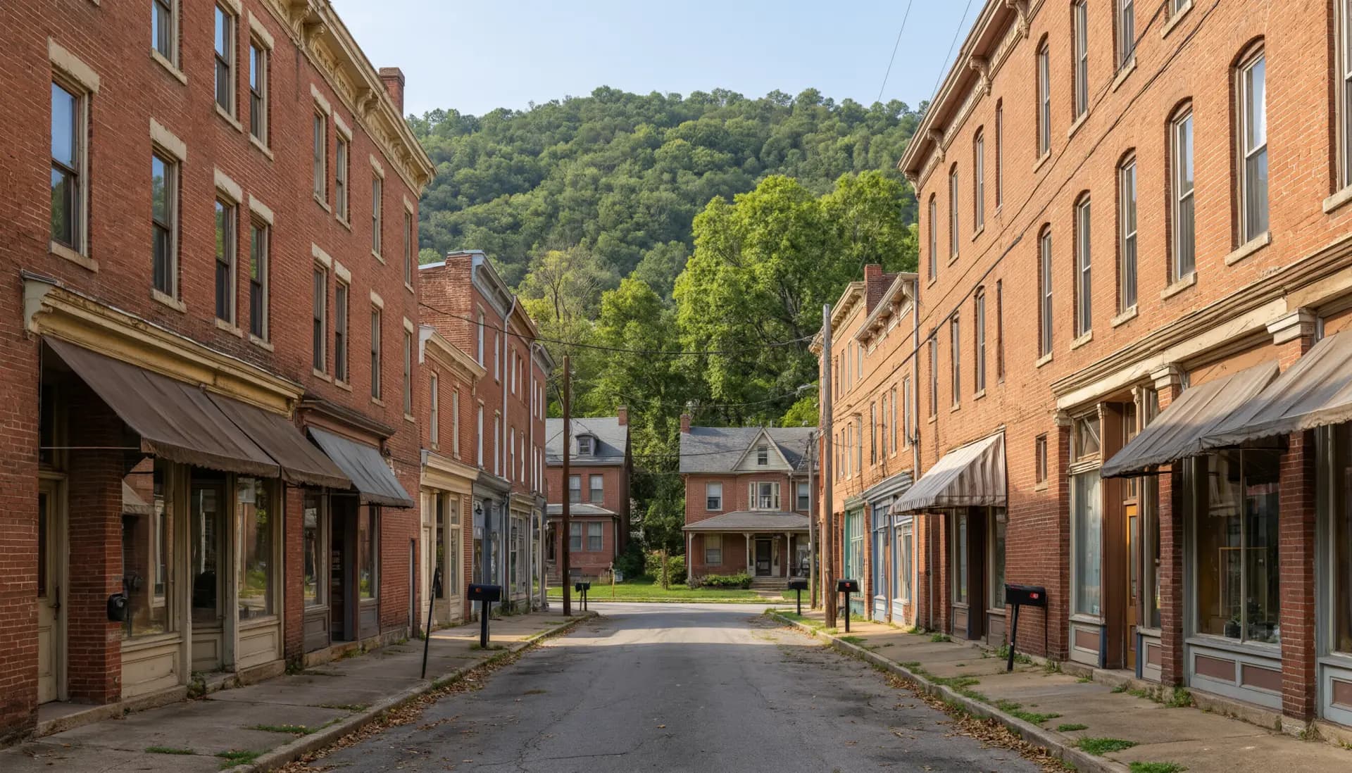 Downtown and Bathhouse Row in Hot Springs, AR